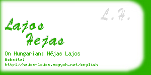 lajos hejas business card